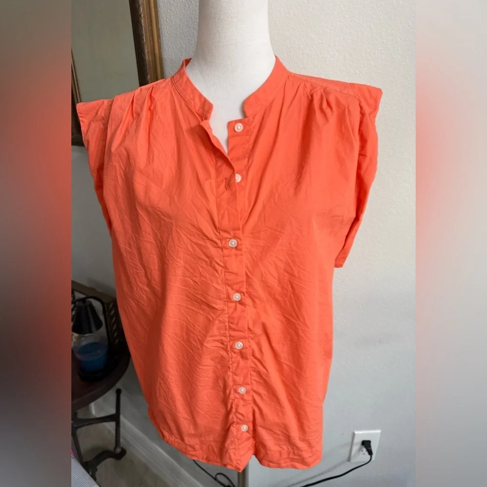 Banana Republic Women's Orange Button-Down Shirt